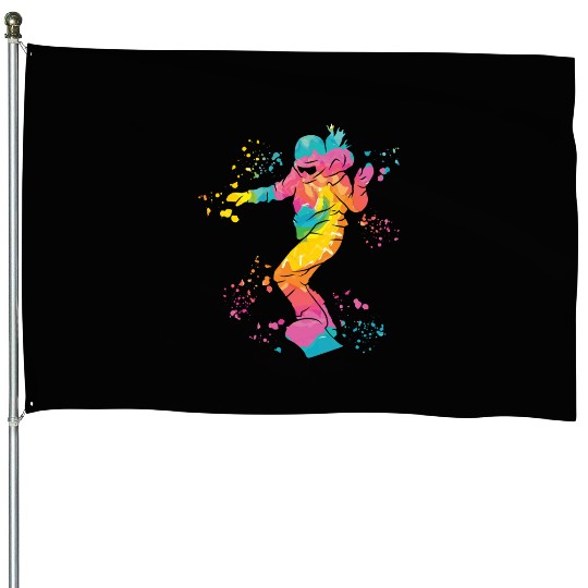 Snowboarder Snowboard Snowboarding House Flags