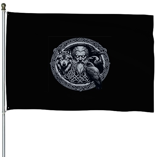 Viking Warrior Man Odin Thor Norman Walhalla House Flags