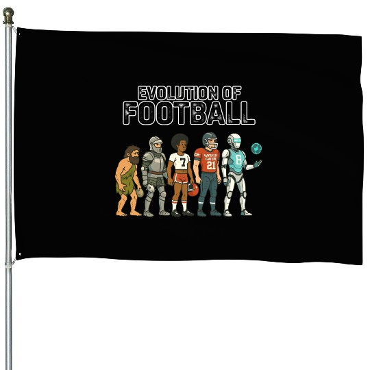Football Evolution Timeline for Draft and Game Day House Flags