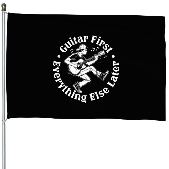 Guitar firts, cool guitar player House Flags