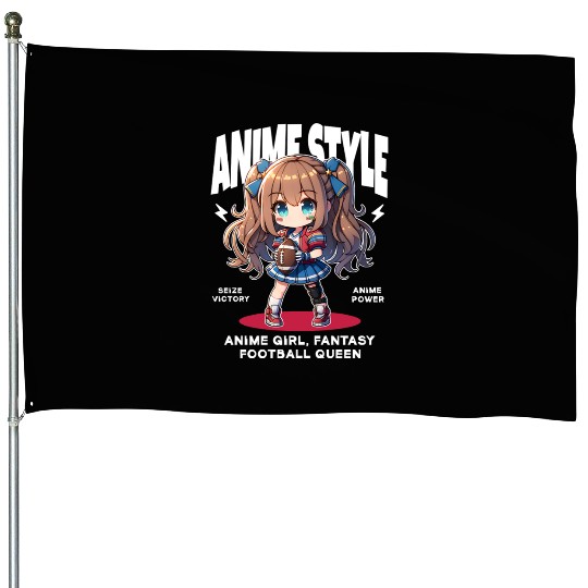 Anime Style: Fantasy Football Queen House Flags