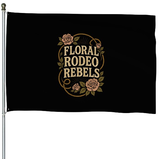 Soft Cowgirl Floral Rodeo Western Aesthetic Horse House Flags