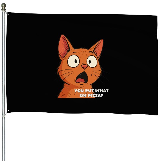 Funny Shocked Cat Meme House Flags
