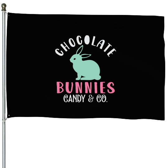 Chocolate Bunnies Candy & Co Happy Easter Holiday House Flags