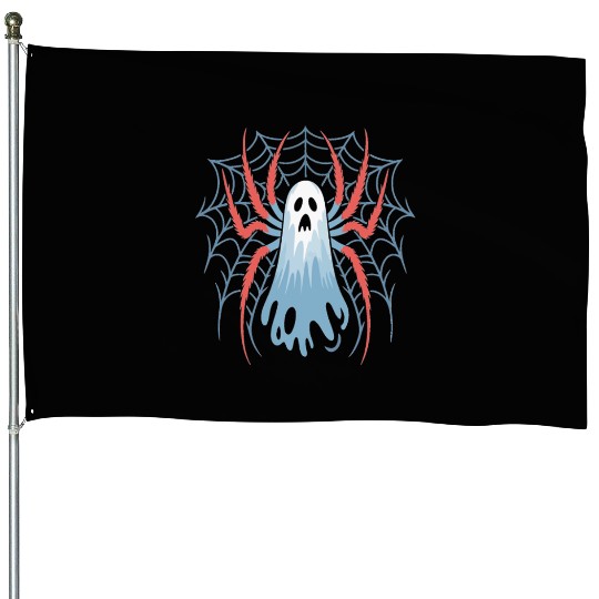 Ghost Spider Scream House Flags