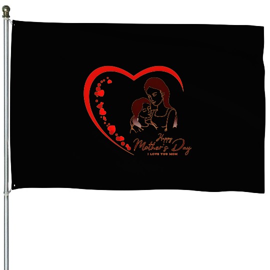 Mother & Daughter Love Heart Mother’s Day House Flags