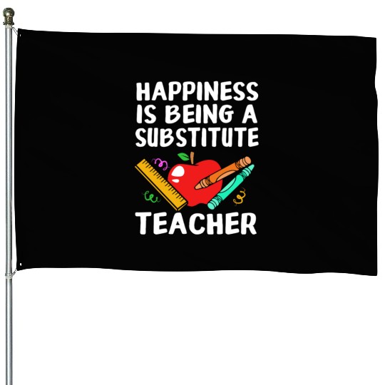 Substitute Teacher Back To School House Flags