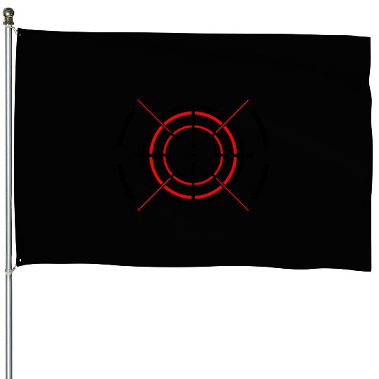 Futuristic Fighter Jet Crosshair House Flags