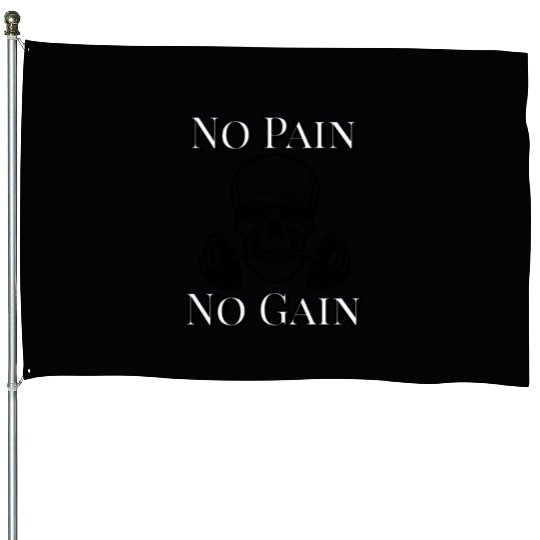 No Pain No Gain Skeleton Workout – Hardcore Gym Mo House Flags