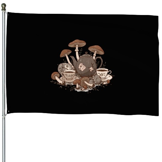 Mushroom Tea Party House Flags
