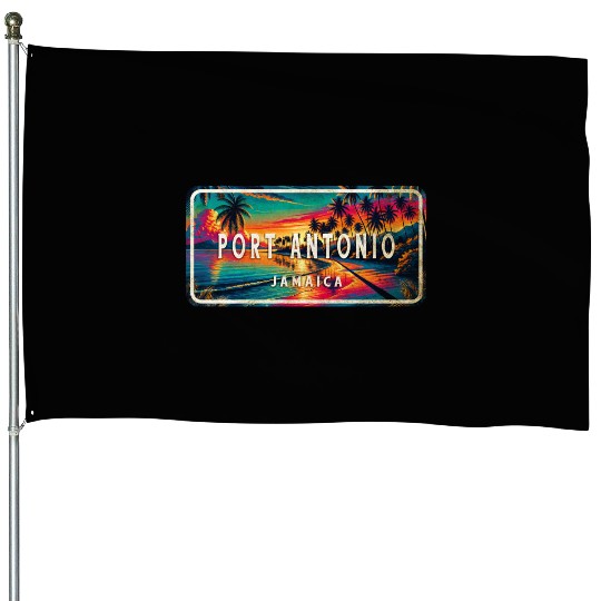 Port Antonio Jamaica - Caribbean Island Paradise House Flags