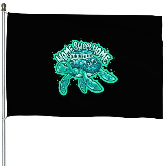 Home Sweet Home Turtle – Cute Ocean Animal House Flags