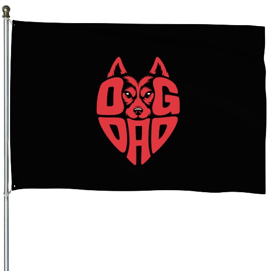 Proud Dog Dad House Flags