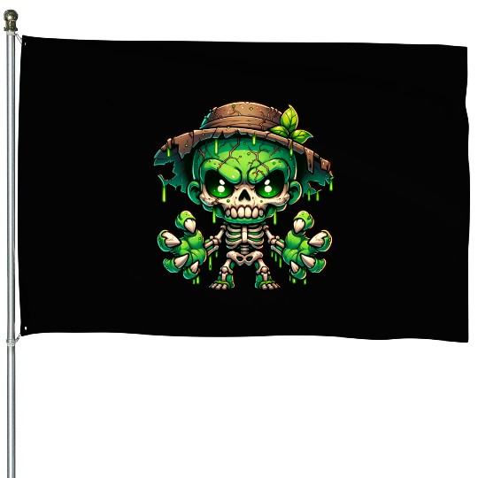 Swamp Skeleton Mutant – Creepy Plant Monster House Flags