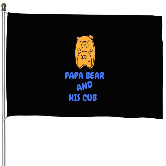 Papa bear and his cub - Father's Day House Flags