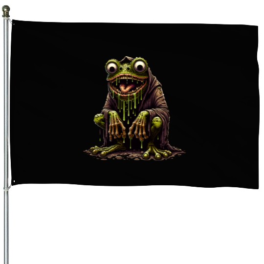 Slime Toad Monster – Creepy Hooded Swamp Creature House Flags