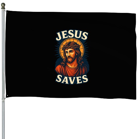Jesus Saves House Flags Design | Bold Semi-Realistic