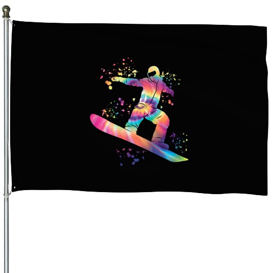 Snowboarder Snowboard Snowboarding House Flags