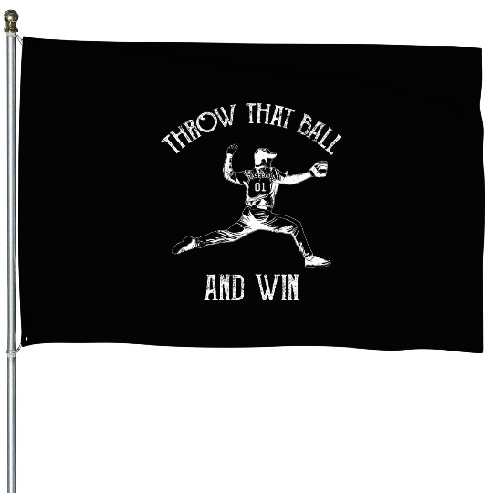 Baseball Pitcher House Flags