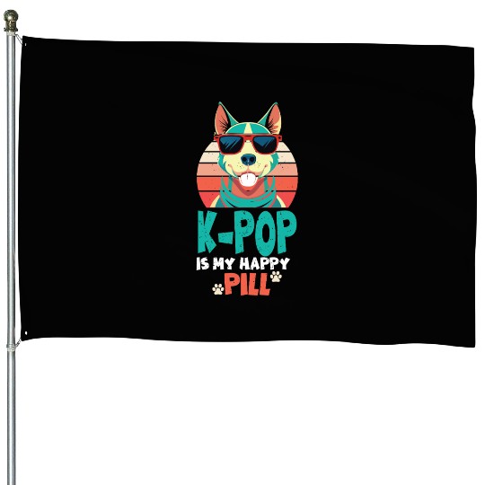 Kpop Happy Pill Corgi Dog Korean Pop Merch K-pop M House Flags