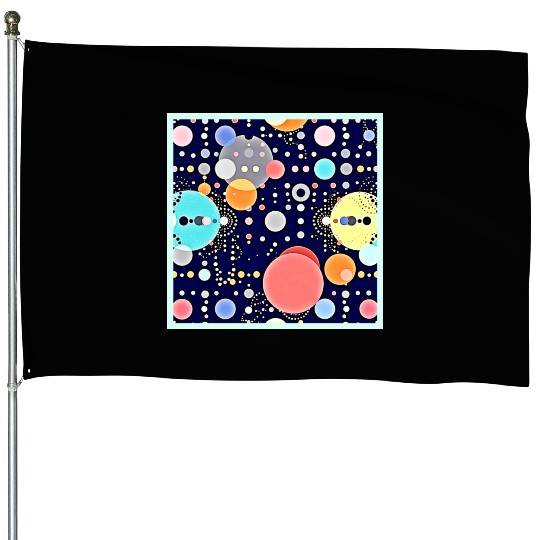 Joyful Bubble Universe Vision House Flags