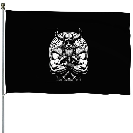 Viking Warrior Man Odin Thor Norman Walhalla House Flags