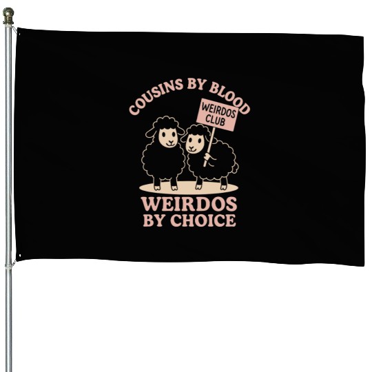 Funny Black Sheep Cousin Quirky Family Outcast House Flags