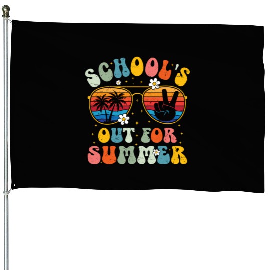 Schools Out For Summer Last Day Of School House Flags