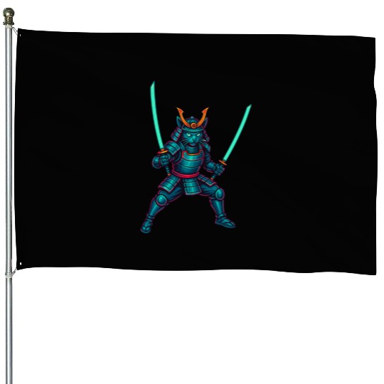 Legendary Samurai Cat – Epic Warrior Design” House Flags