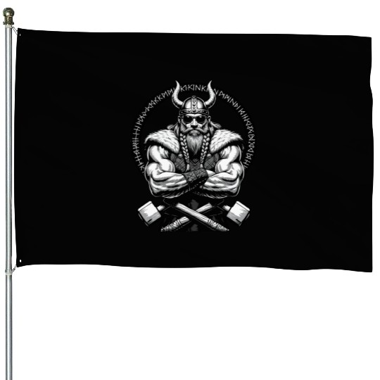 Viking Warrior Man Odin Thor Norman Walhalla House Flags