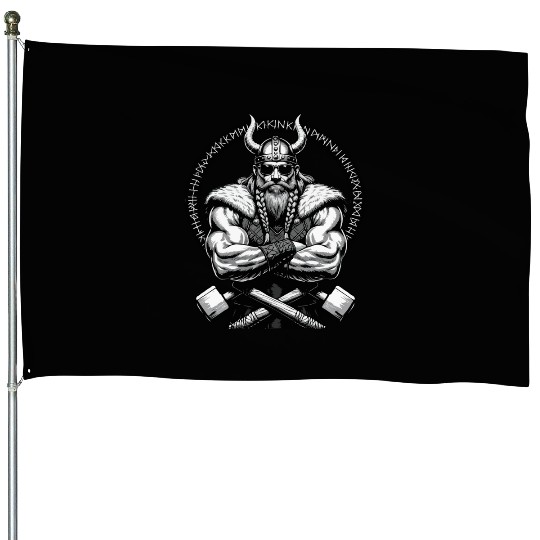 Viking Warrior Man Odin Thor Norman Walhalla House Flags