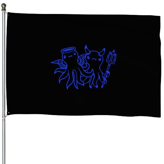 2 Octopus Devil Angel Heaven Hell Team Two Friends House Flags