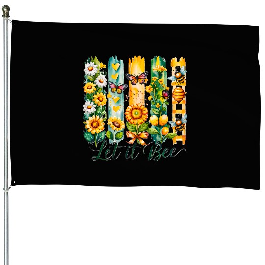 Let It Bee Positivity Spring Summer House Flags