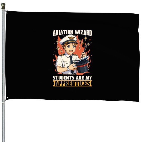 Flight Instructor Aviation Wizard Flight Trainer House Flags
