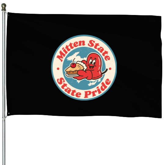 Great Lakes Charm Michigan Mitten Vintage Style House Flags