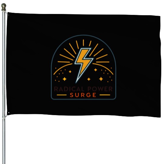 Radical Power Surge Lightning Bolt 80s House Flags