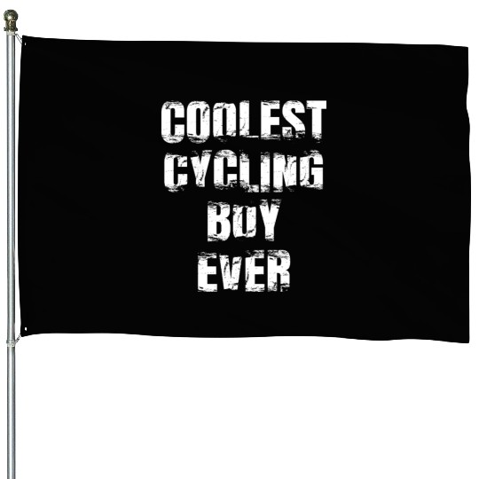 Coolest Cycling Boy Ever House Flags