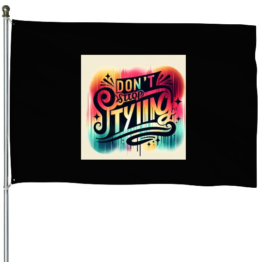 Vibrant Expressionist Typography House Flags