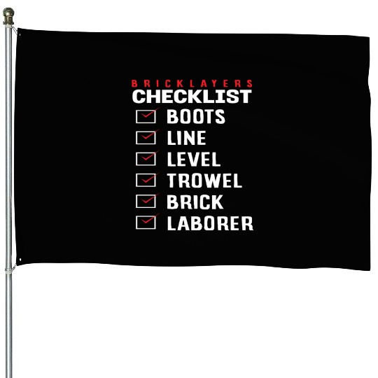 Bricklayer Checklist Boots Line Level Trowel Brick House Flags