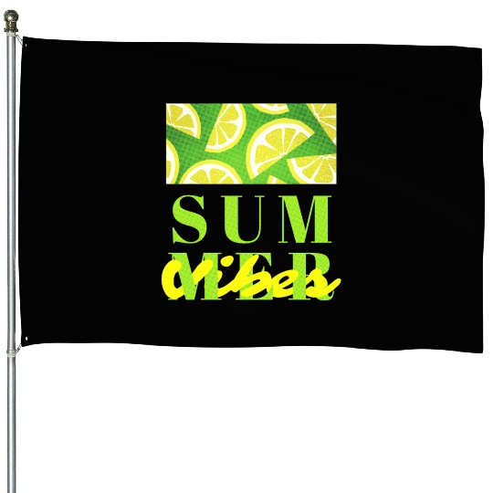 Lemon Fresh Summer Mood – Minimalist Citrus Art House Flags
