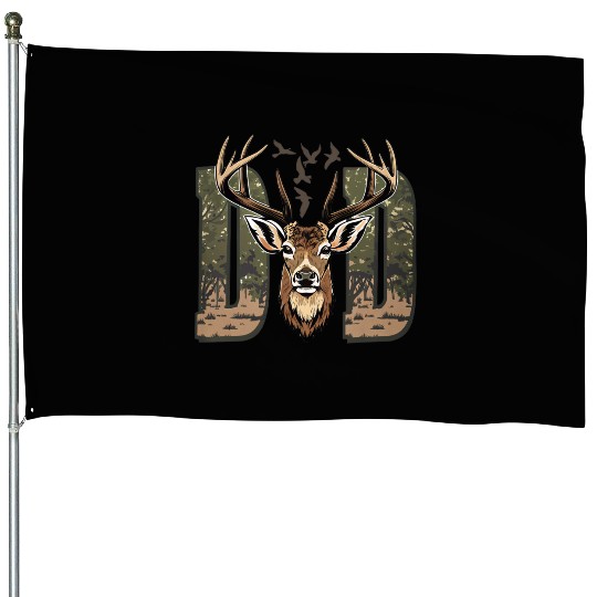 Hunter Dad Dad Deer Hunting House Flags