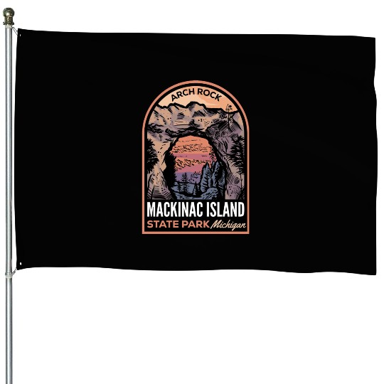 Mackinac Island House Flags