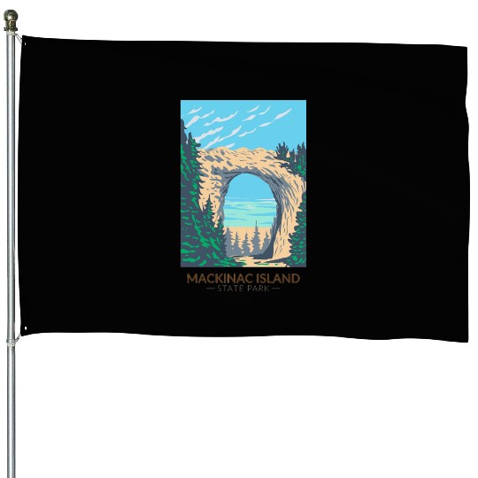 Mackinac Island House Flags
