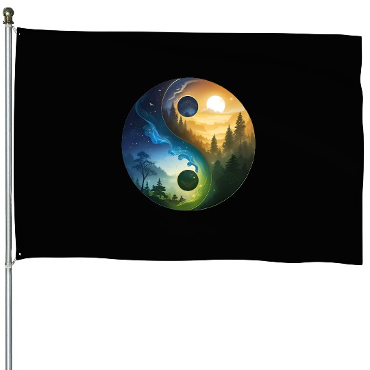 Zen Forest House Flags