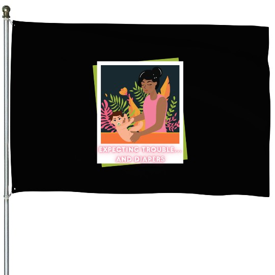 First Time Mom Vibes – Expecting Mother House Flags