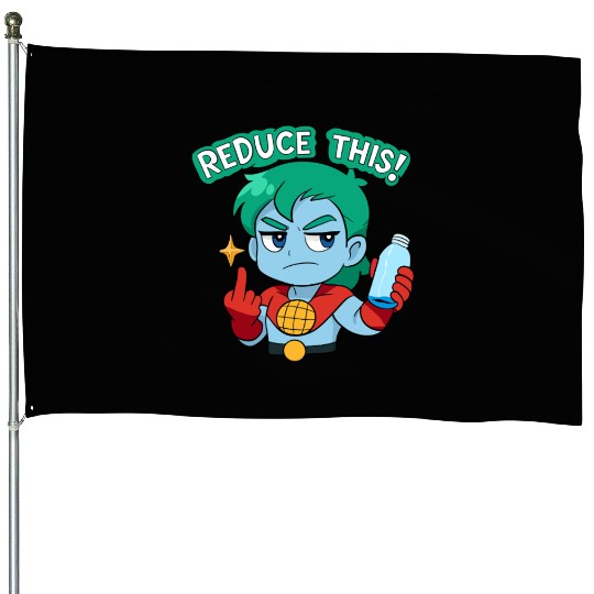 Chibi Style Captain Planet Reduce This!Design House Flags