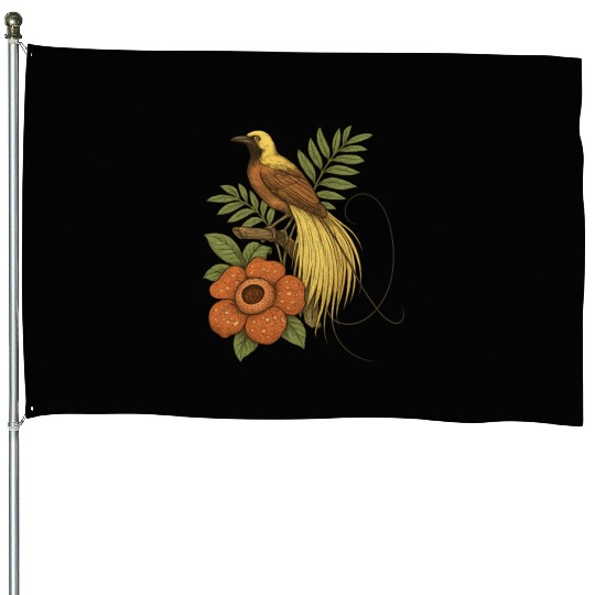 Bird of Paradise Rafflesia House Flags