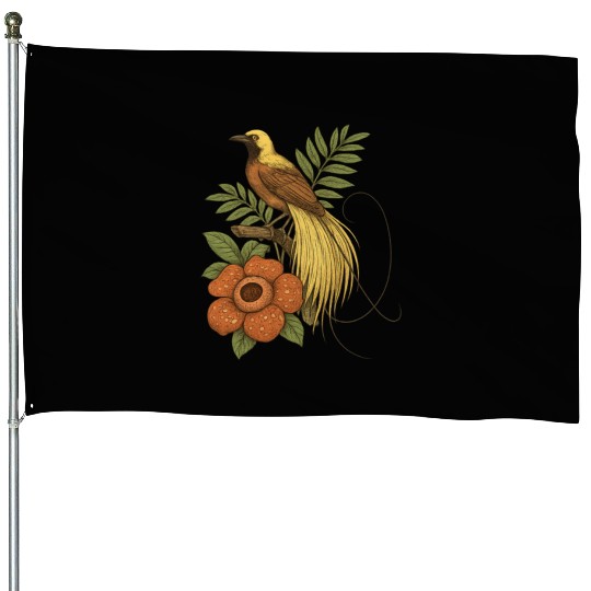 Bird of Paradise Rafflesia House Flags