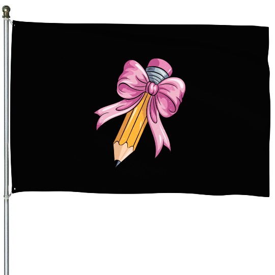 Teacher Coquette Bow Pencil Bow House Flags