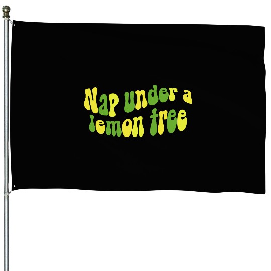 Nap Under a Lemon Tree Retro Design House Flags